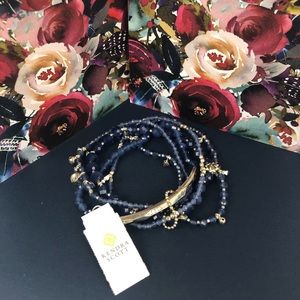 NWT KENDRA SCOTT Supak bracelet stack blue $95